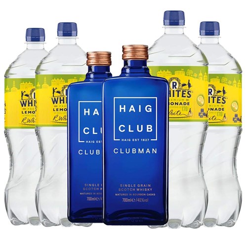 Case of 6 with Haig Club Clubman Scotch Whisky 70cl and R. White’s Lemonade | Spirit & Mixer Set